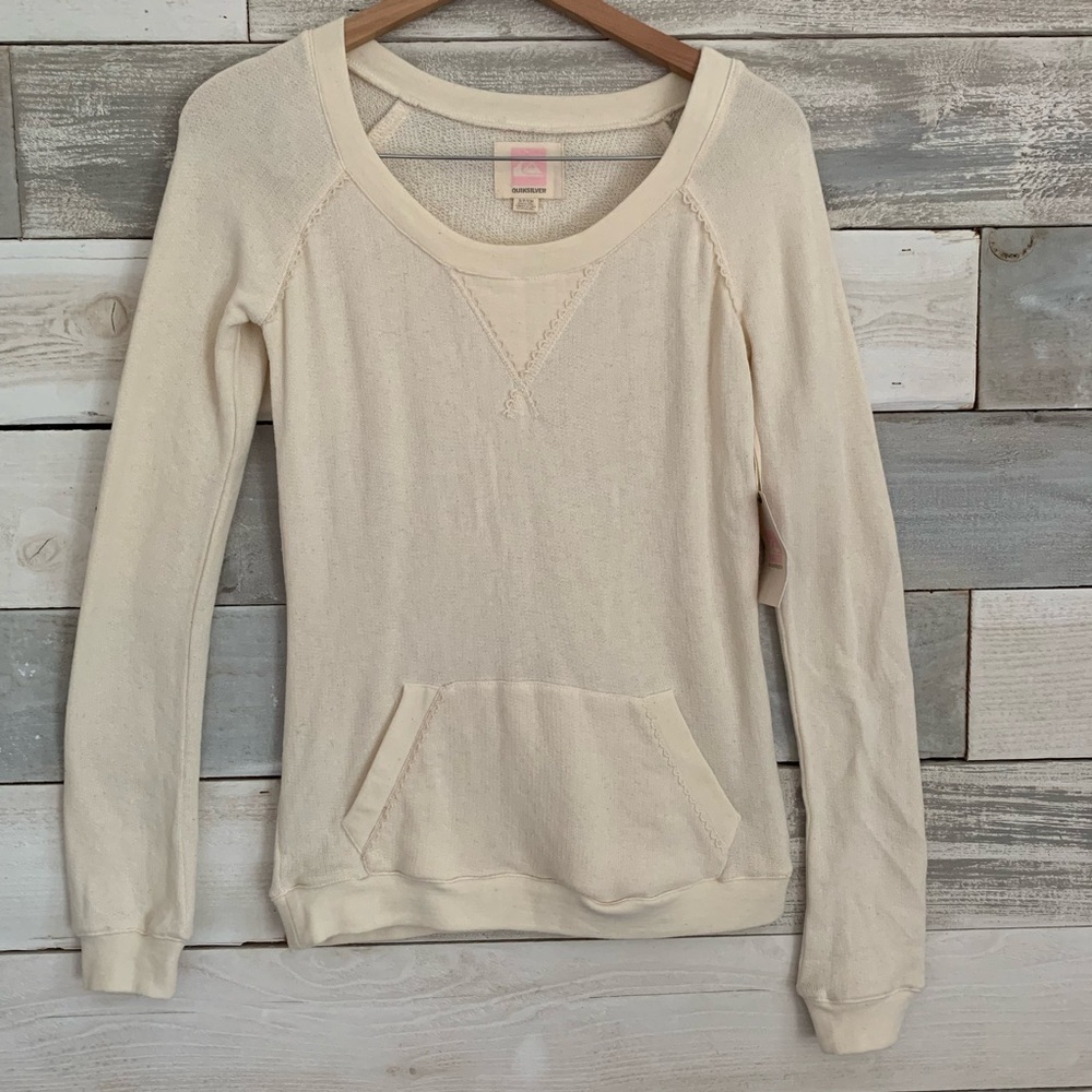 NWT | Quiksilver | Cream Long Sleeve Crewneck Sweatshirt